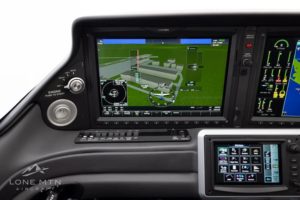 Avionics suite of a 2024 Cirrus SR22 G7 GTS.