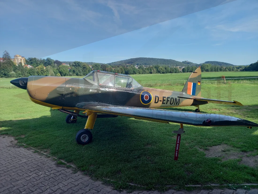 Exterior view of a 1951 de Havilland dhc 1 mk 22 chipmunk 347.