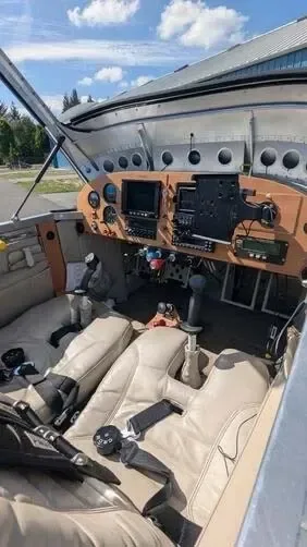 Cockpit and instrument panel of a 2010 Van.
