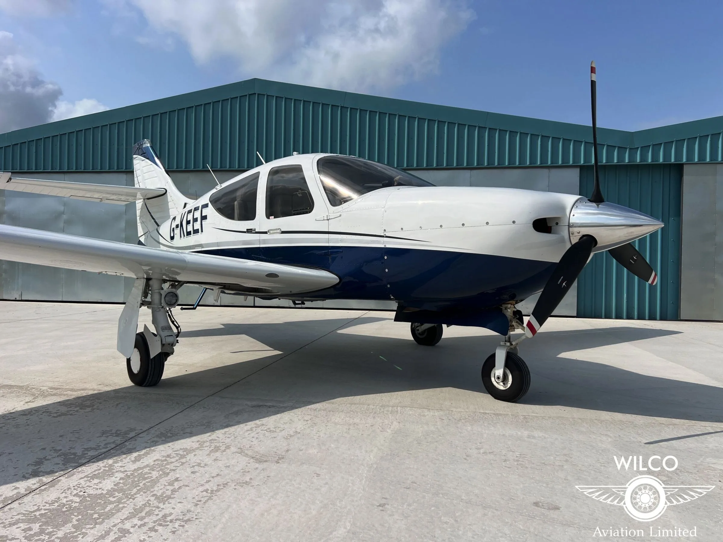 Exterior view of a 1994 Rockwell Commander 114B.
