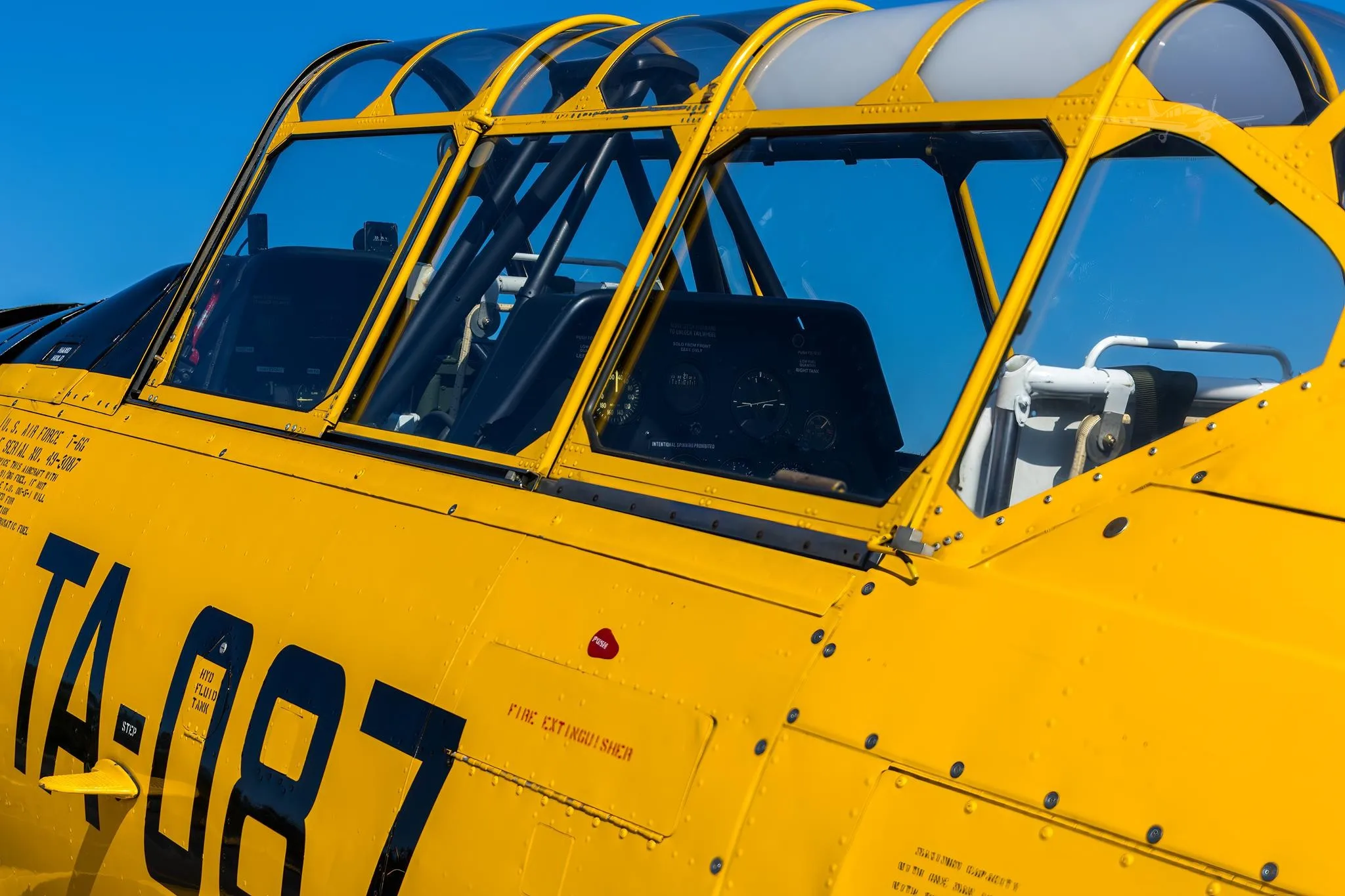 Exterior view of a 1958 NORTH AMERICAN AT-6G, N3173G.