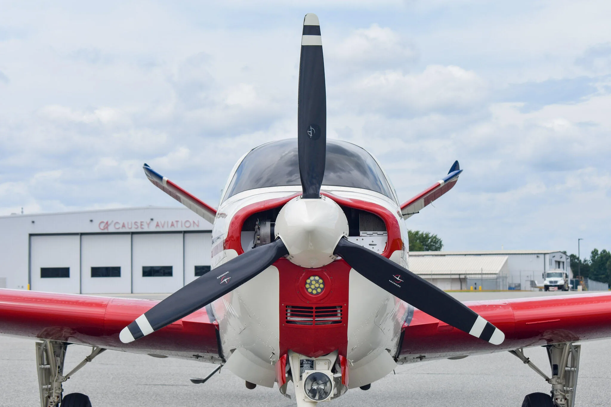 Exterior view of a 1965 Beechcraft S35 Bonanza.