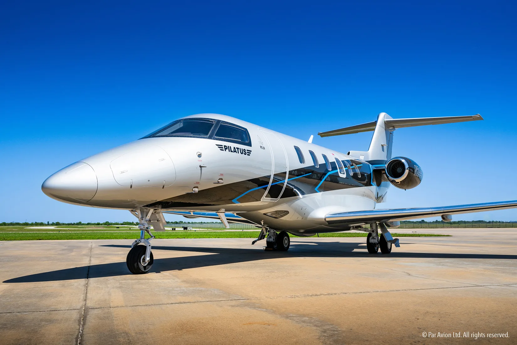 Exterior view of a 2020 Pilatus, PC-24.