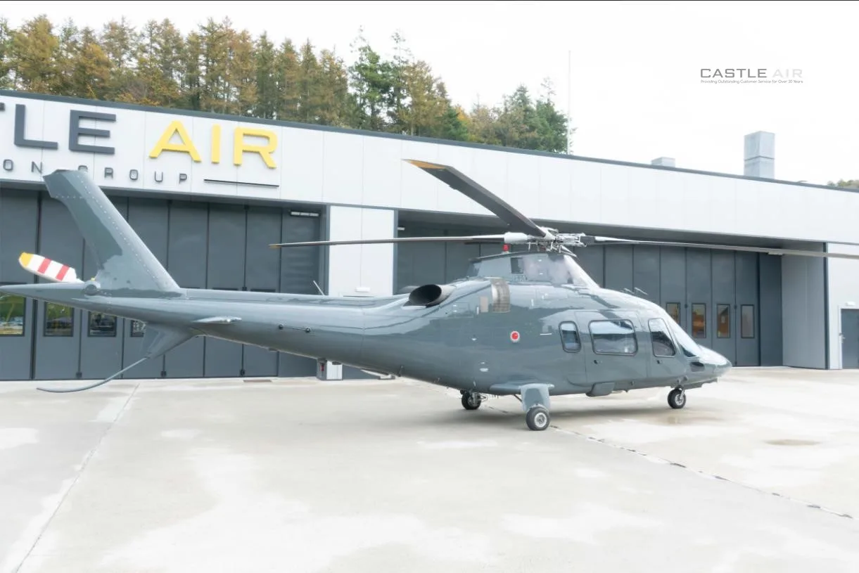 Exterior view of a 2002 AGUSTA A109E POWER, G-LEXS.