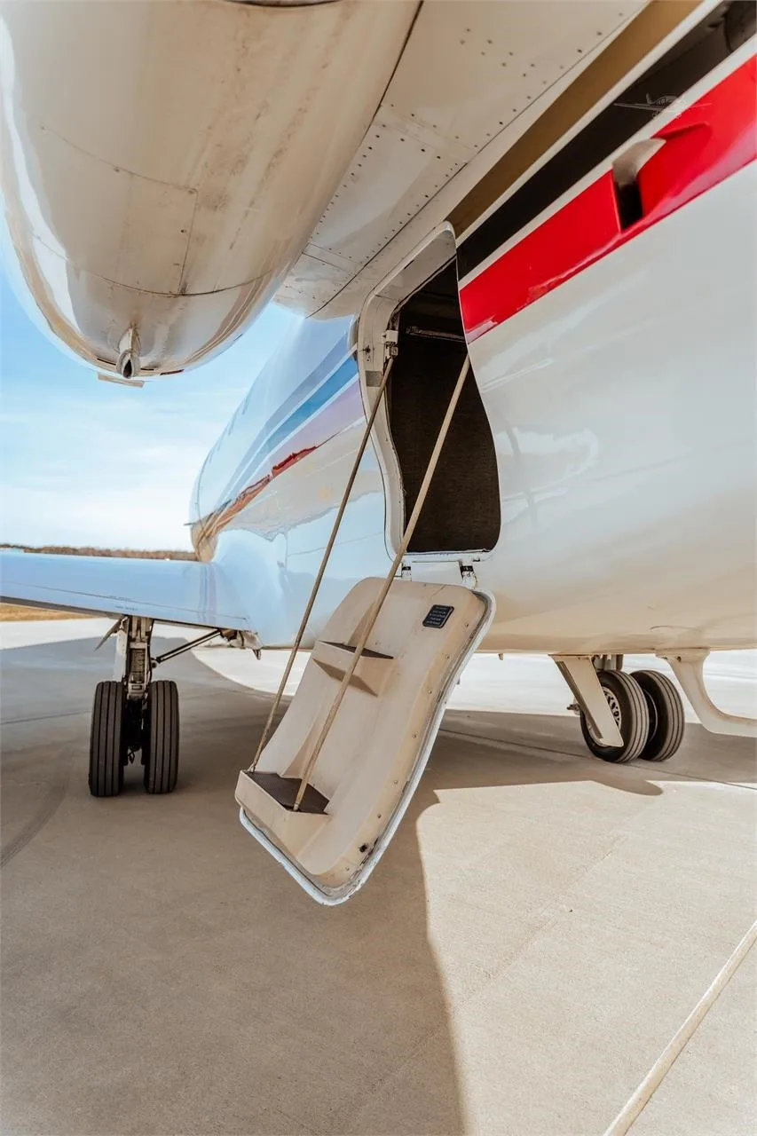 Engine detail of a 1986 Cessna 650 Citation III.