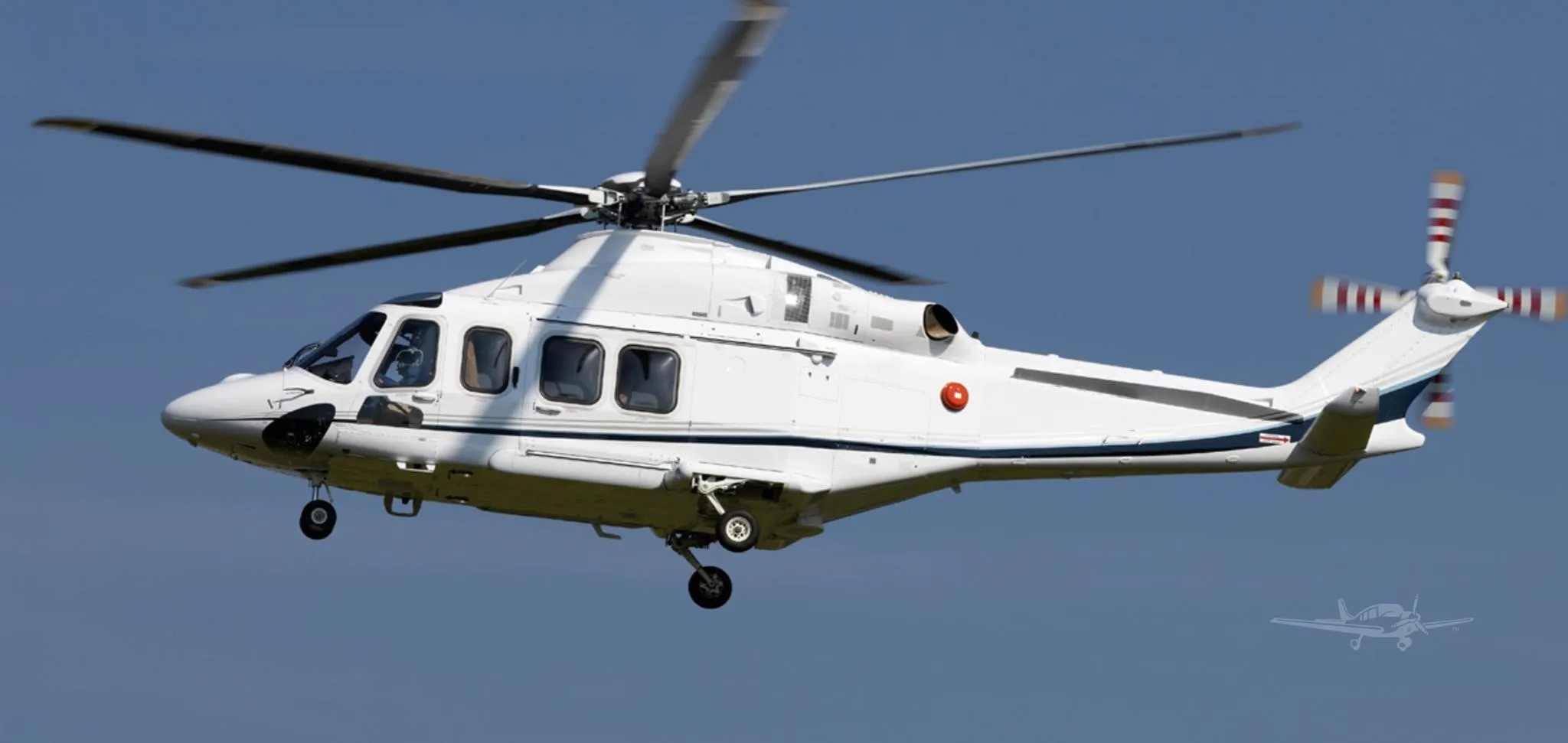 Marketing image of a 2026 LEONARDO AW139.