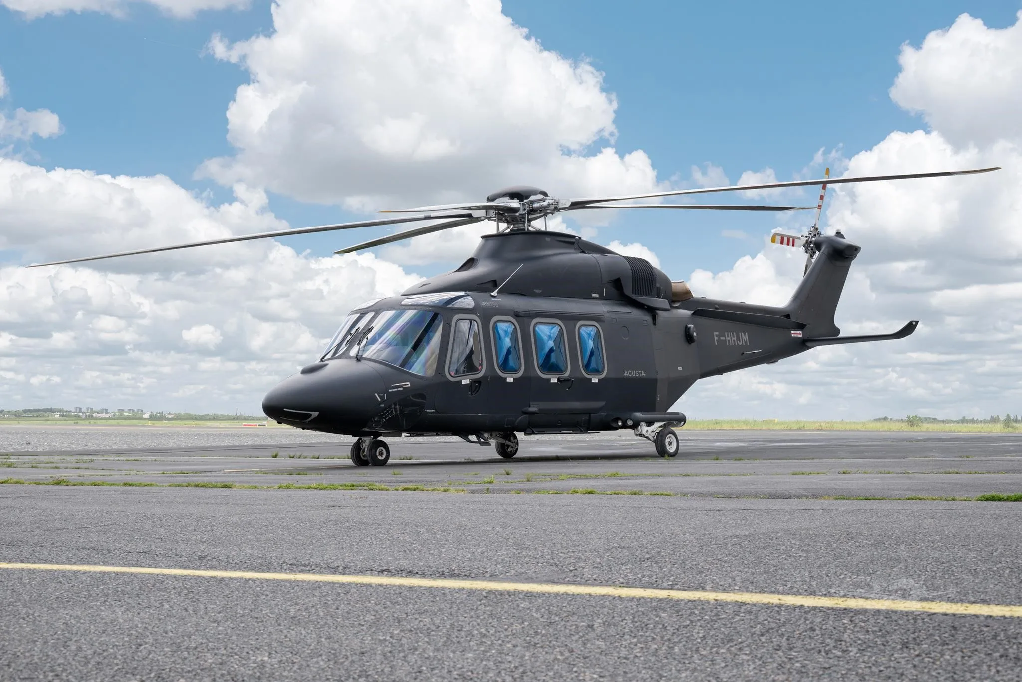 Exterior view of a 2009 AGUSTA AW139, F-HHJM.