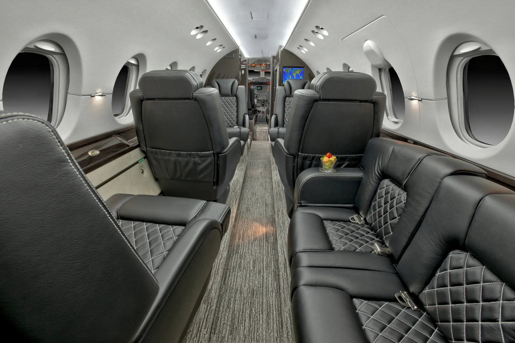 Cabin interior of a Hawker 800XP –.