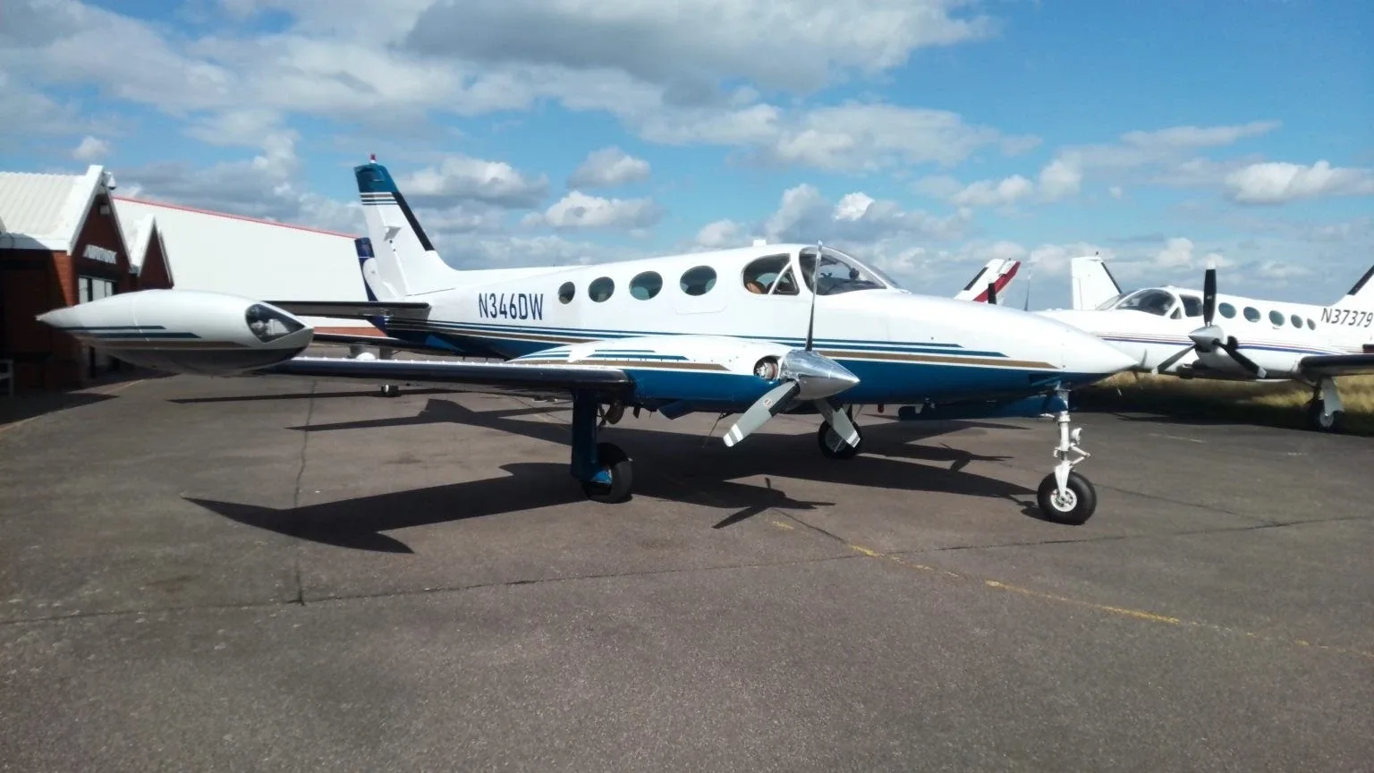 Exterior view of a 1979 Cessna 340A.