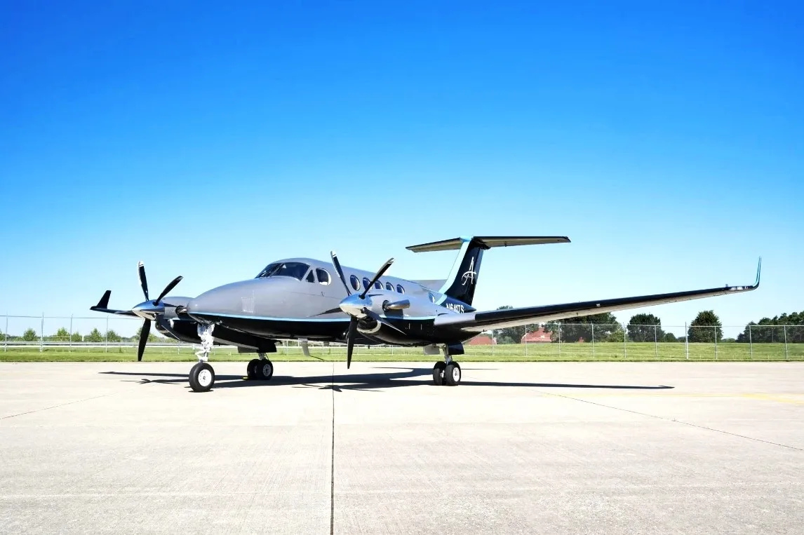 Marketing image of a Beechcraft King Air 200.
