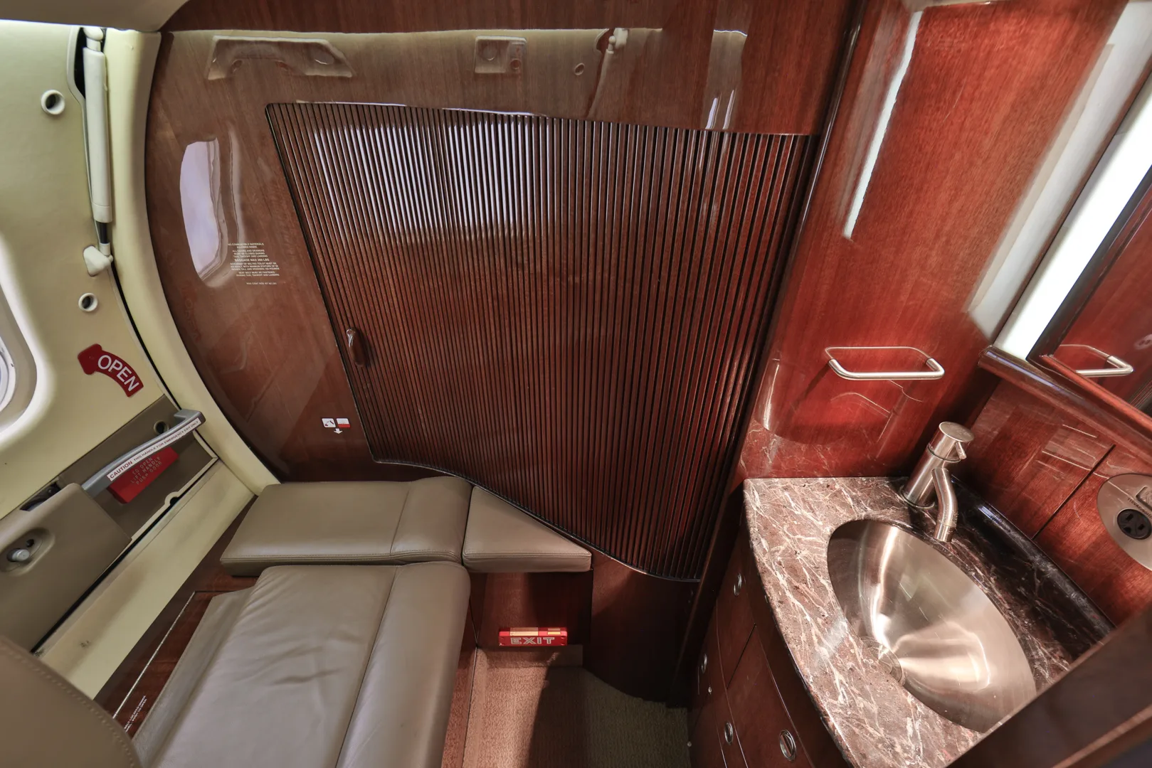 Cabin interior of a 2006 Learjet 60SE.