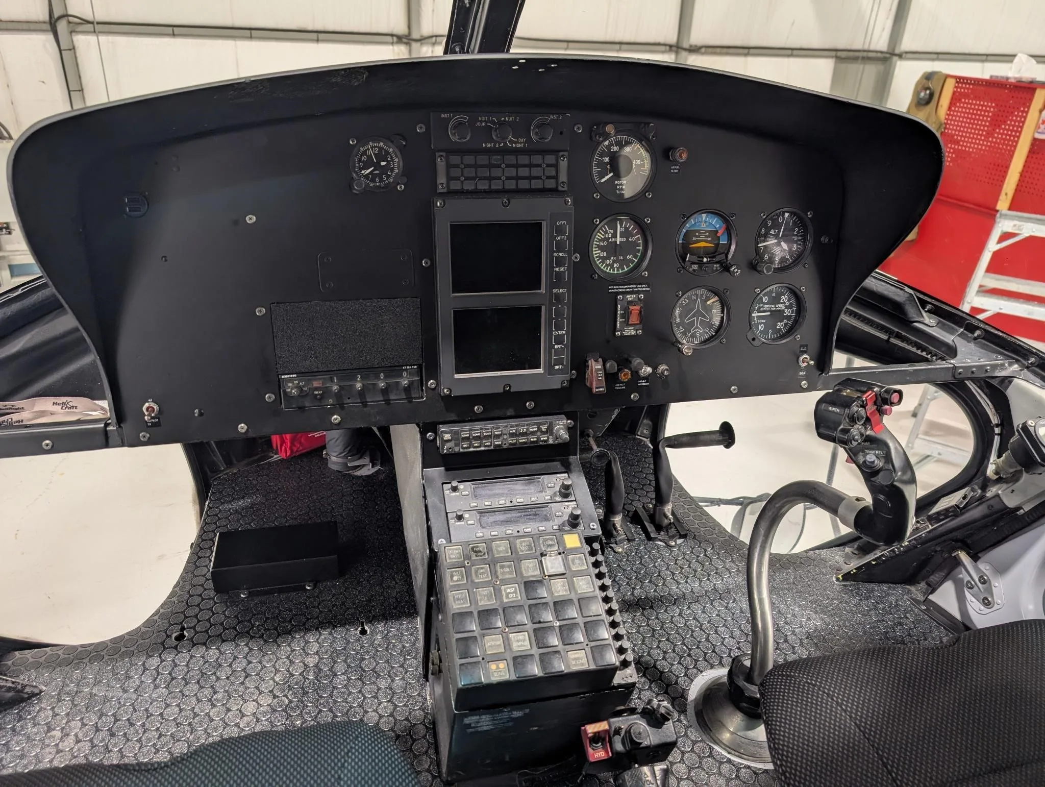 Cockpit and instrument panel of a 2003 EUROCOPTER AS350B-3.