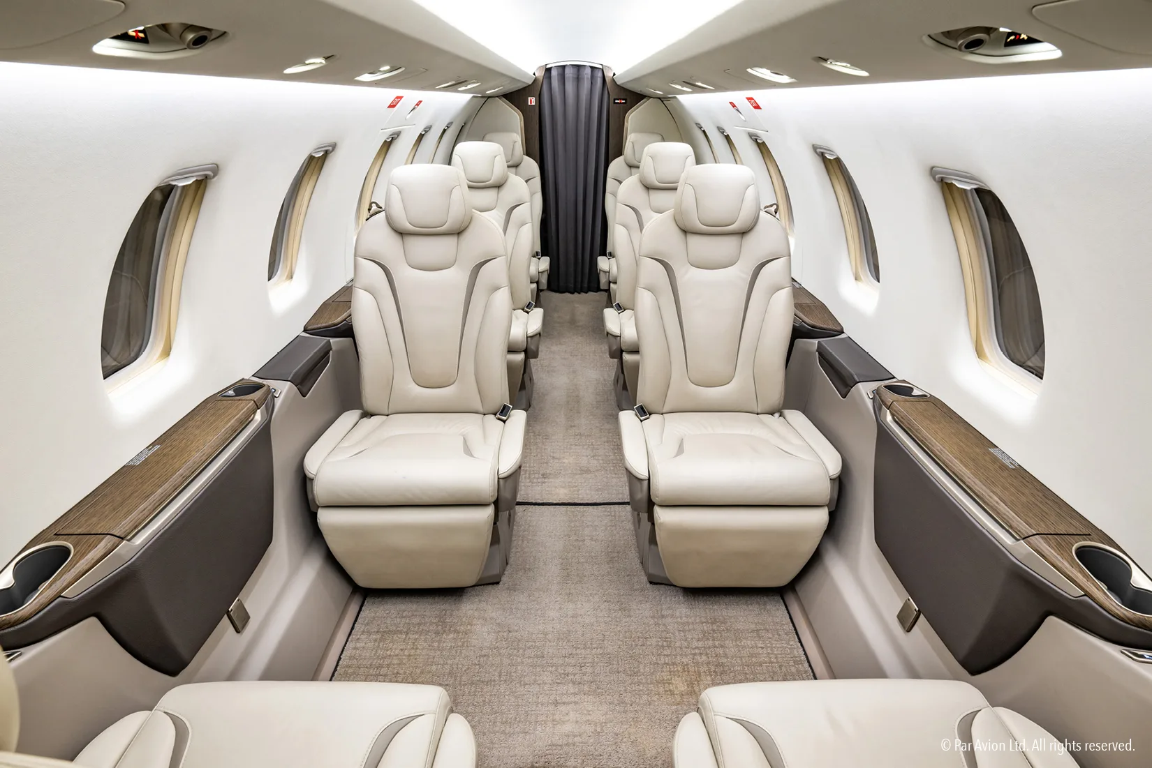 Cabin interior of a 2020 Pilatus.
