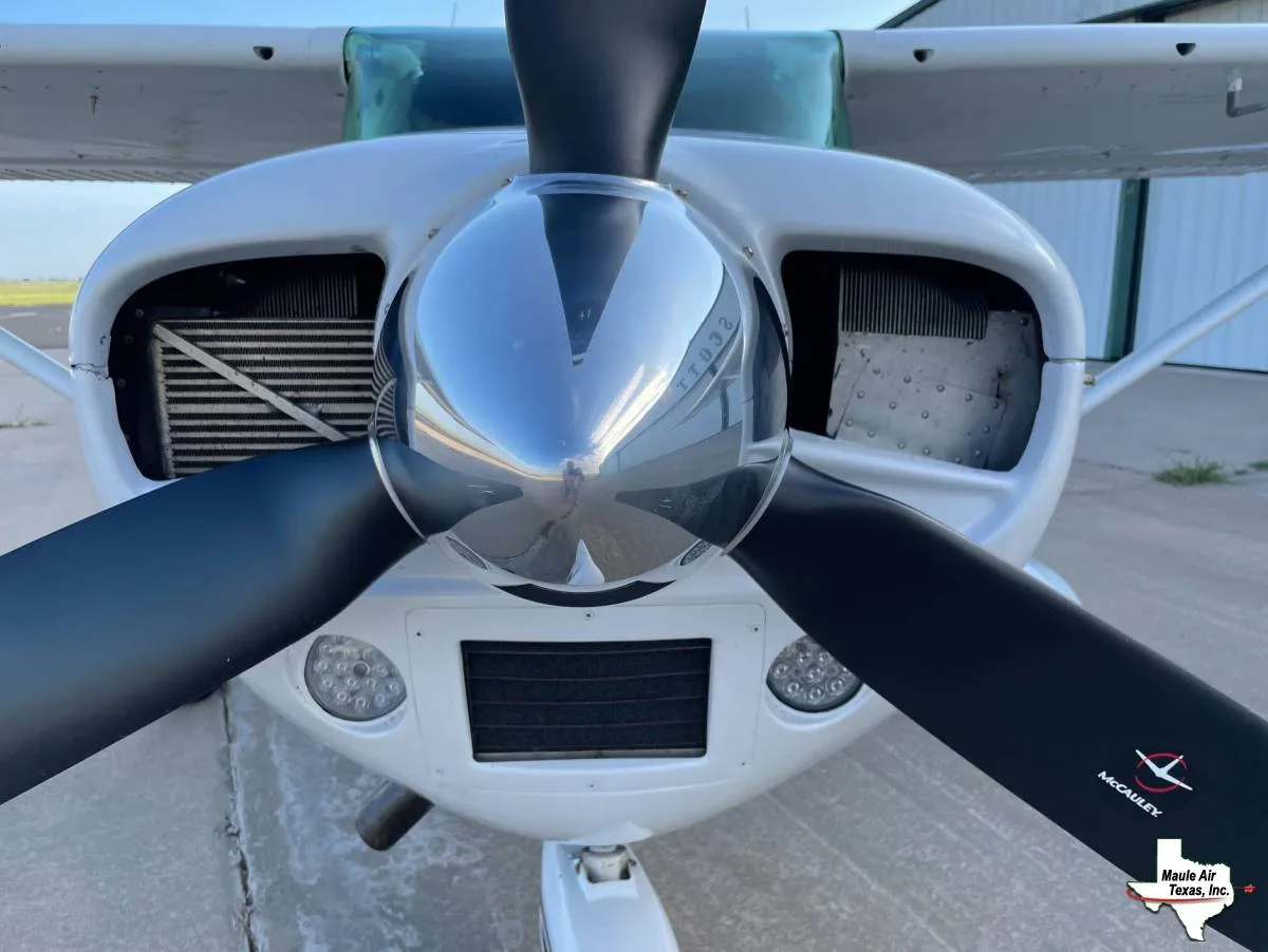 Engine detail of a 1971 Cessna 182P Skylane.