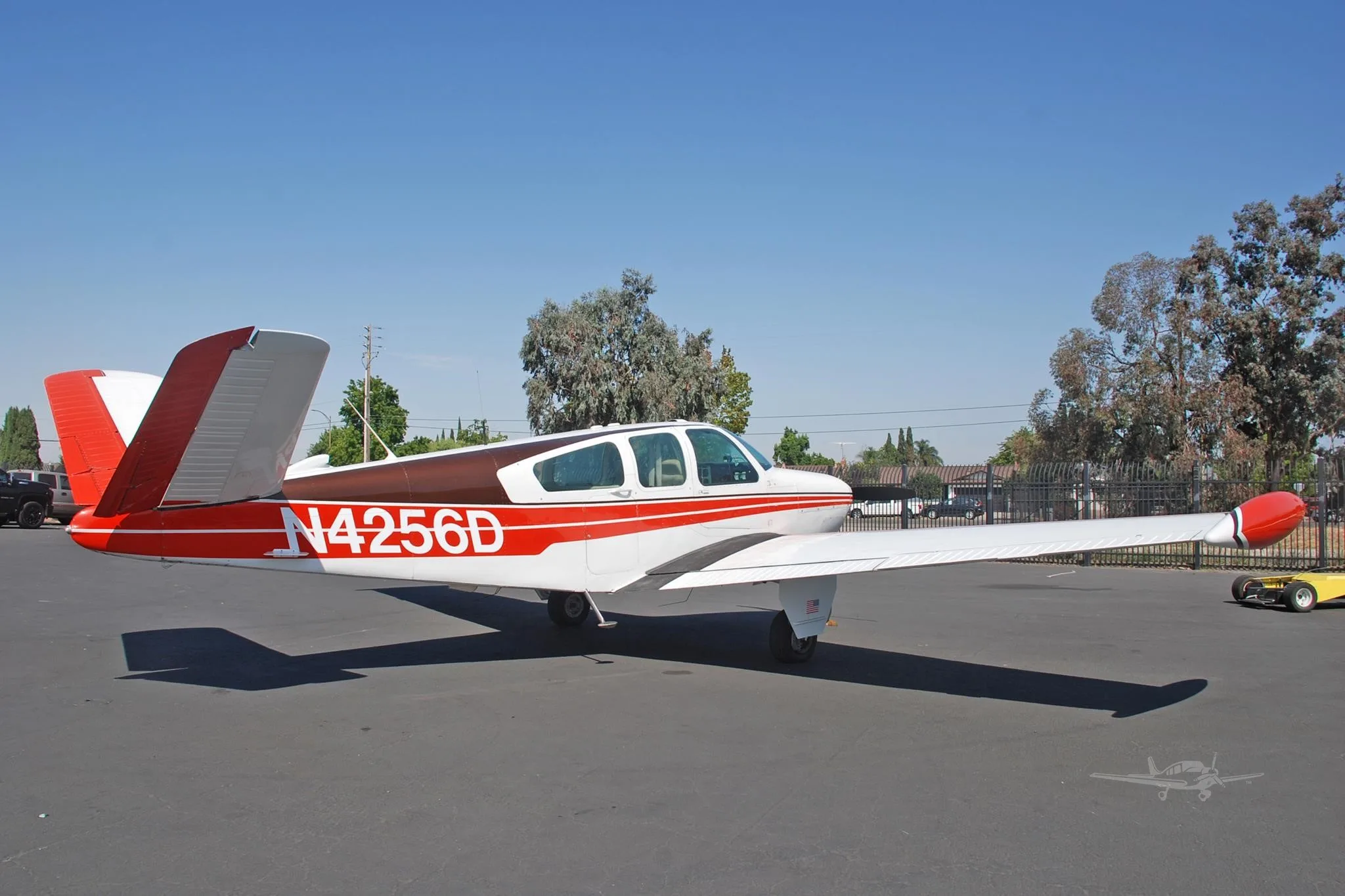 Exterior view of a 1956 BEECHCRAFT G35 BONANZA, N4256D.