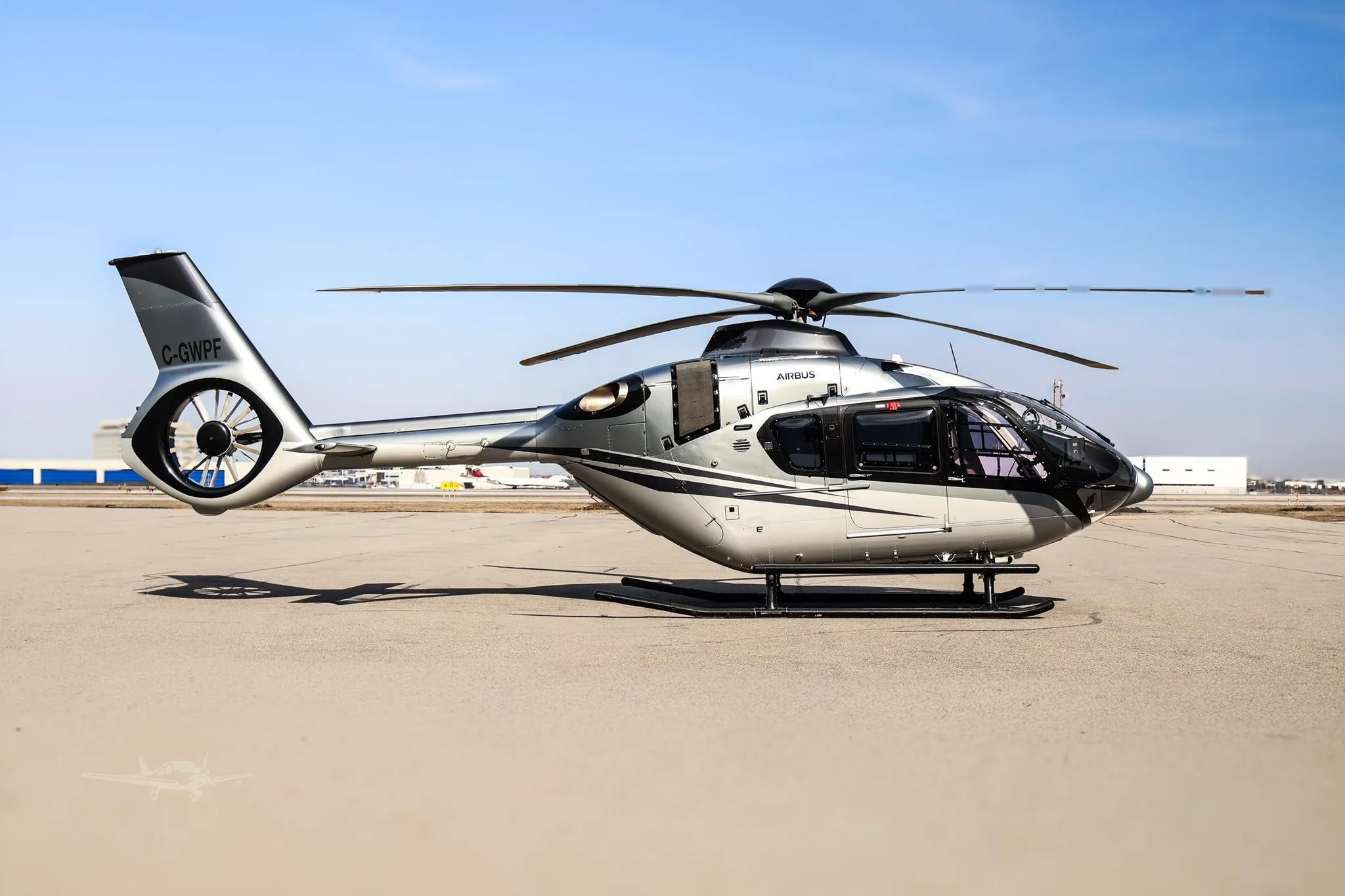 Exterior view of a 2023 AIRBUS H135T3, C-GWPF.