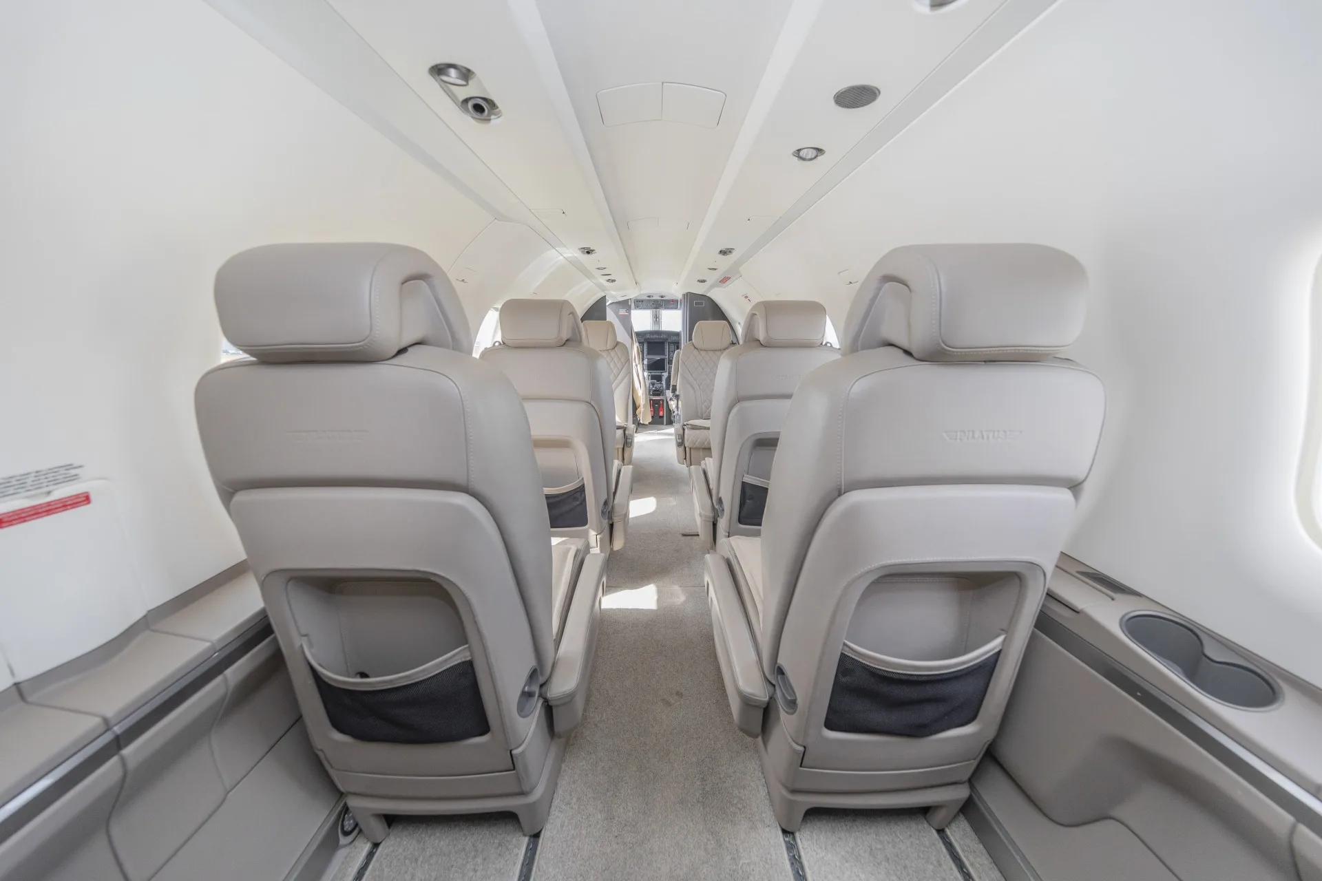 Cabin interior of a 2022 Pilatus PC-12 NGX.
