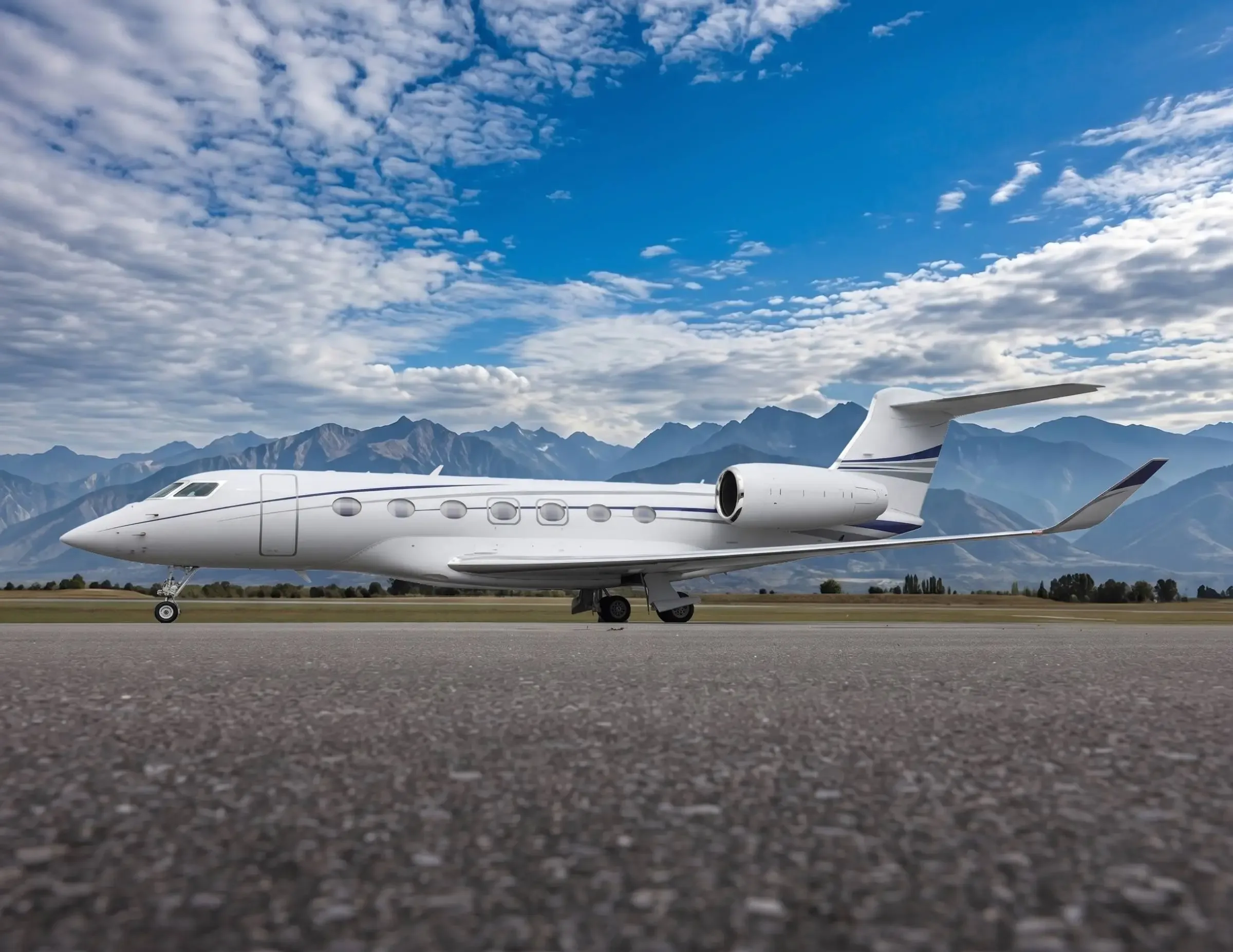 Exterior view of a 2019 Gulfstream G500, N533WE.