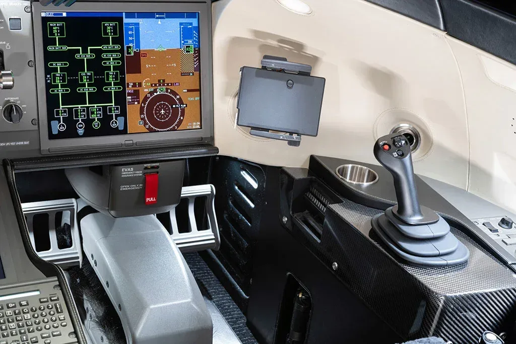 Avionics suite of a 2020 Bombardier Global 7500.