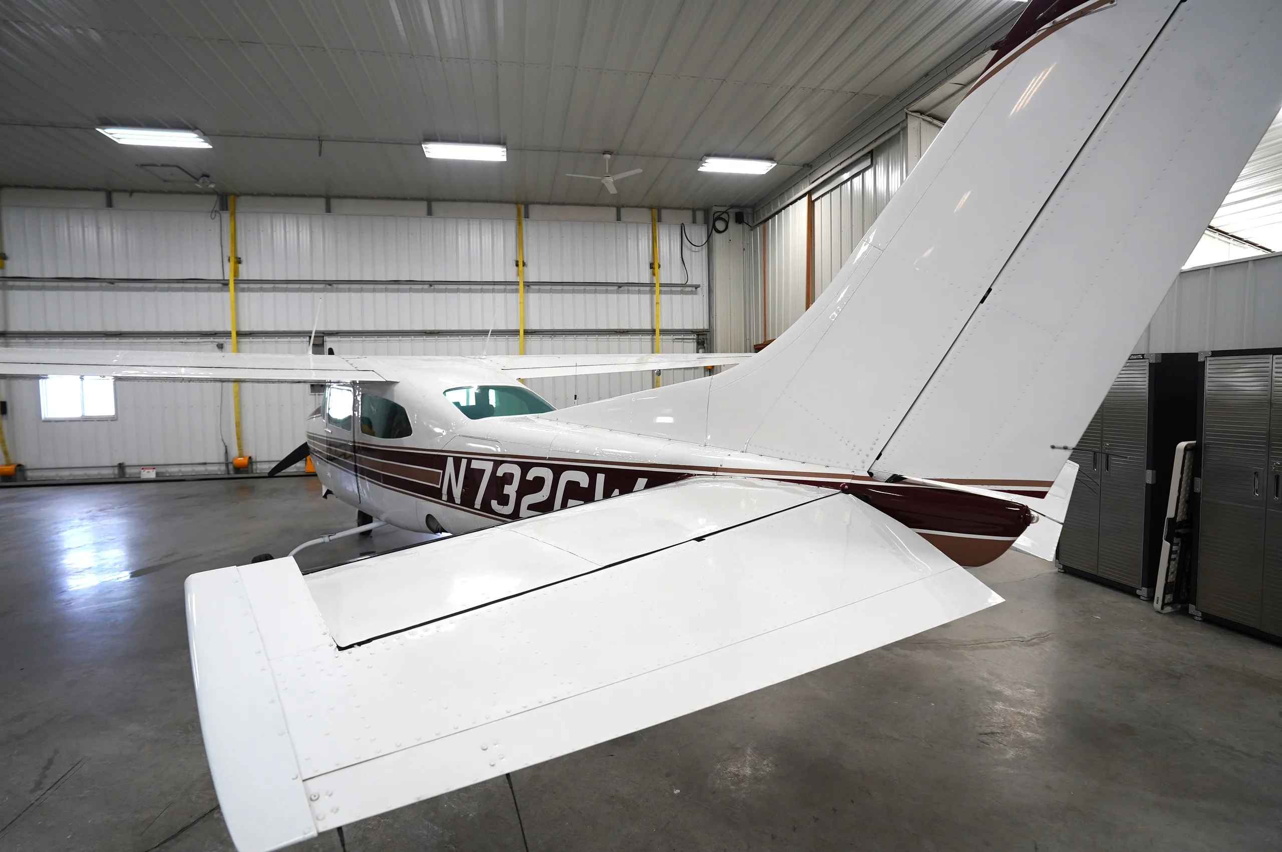 Exterior view of a 1976 Cessna Centurion 210L, N732GW.