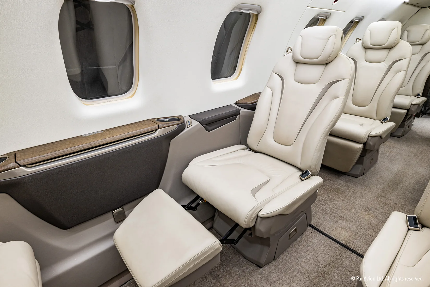 Cabin interior of a 2020 Pilatus.