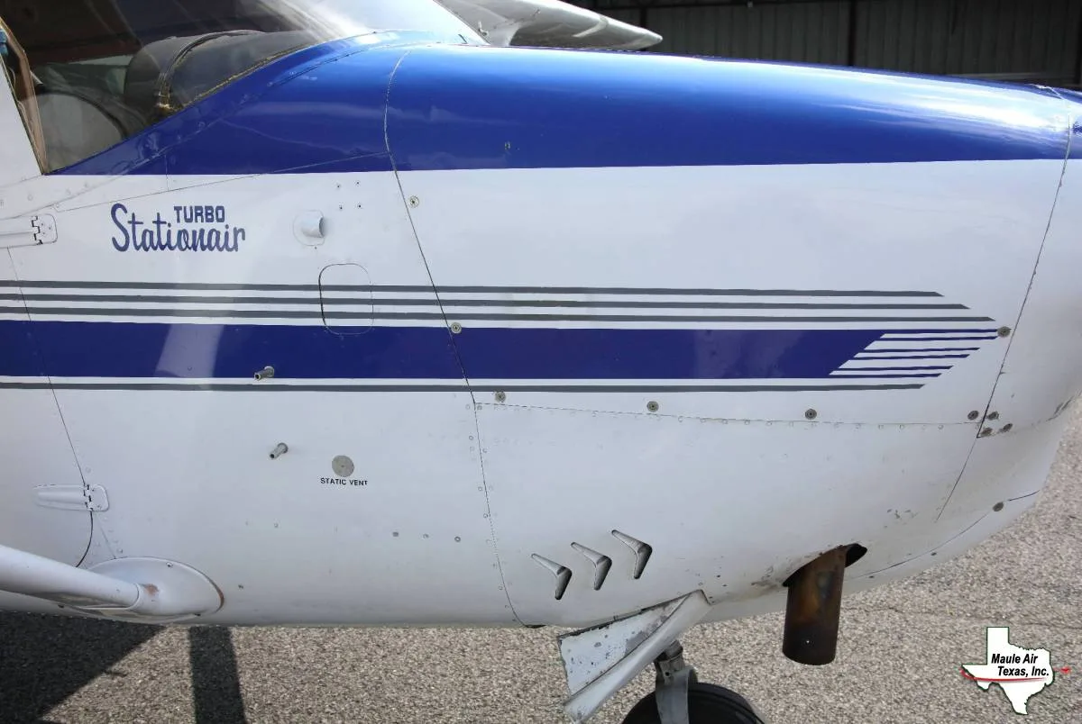Exterior view of a 1967 Cessna TP206C Turbo Super Skylane.