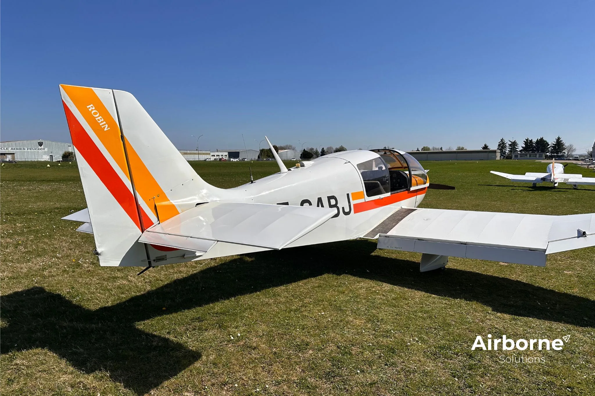 Exterior view of a 1970 Robin DR-400 108 Dauphin 80 2+2.