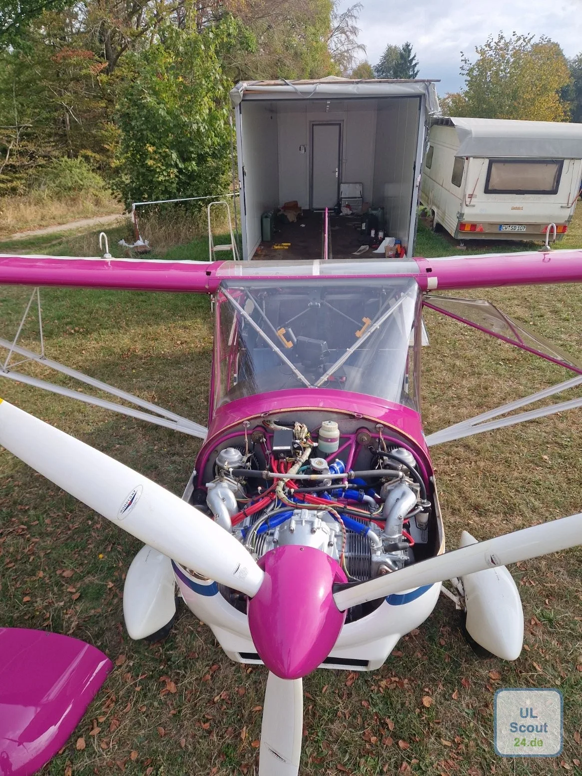 Engine detail of a 1995 Aeropro Eurofox.