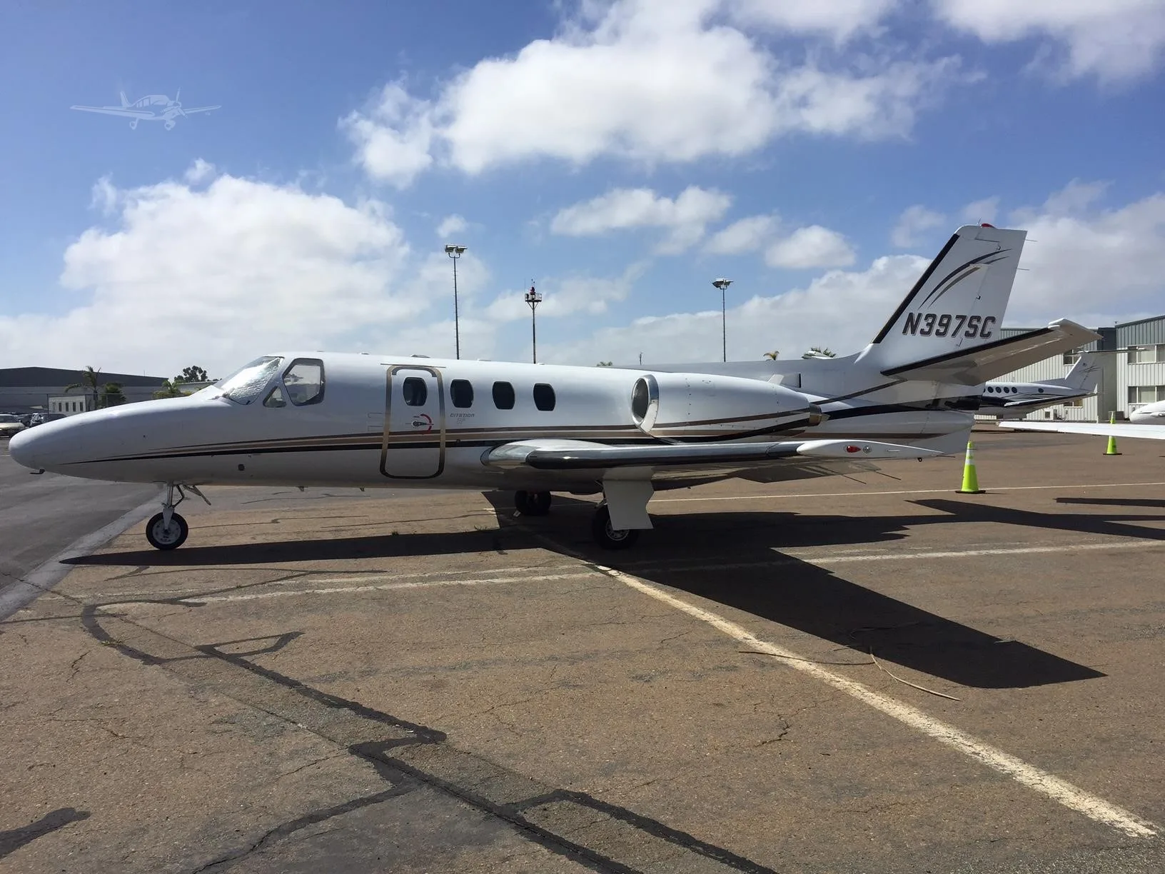 Exterior view of a 1972 CESSNA CITATION 500, N397SC.