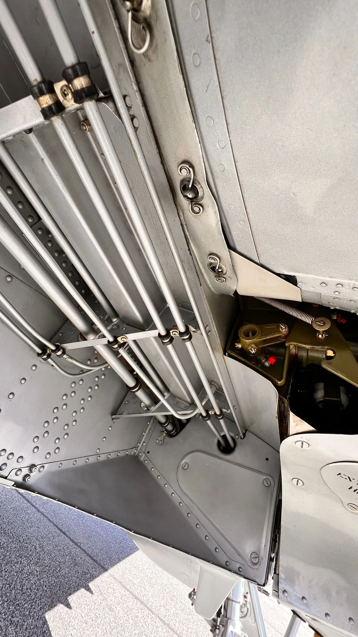 Cockpit and instrument panel of a 1943 North American.