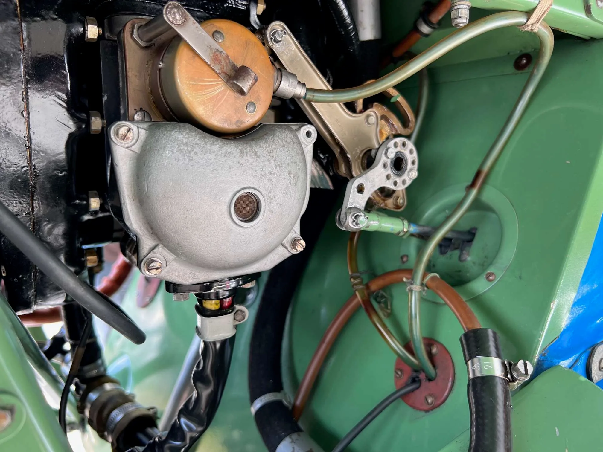 Engine detail of a 1935 de Havilland DH82A Tiger Moth.