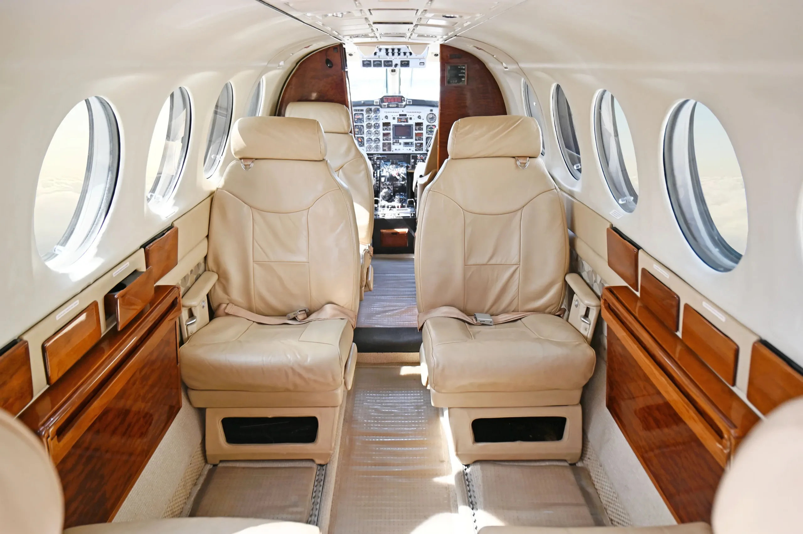Cabin interior of a 1985 Beechcraft King Air 300 SN.
