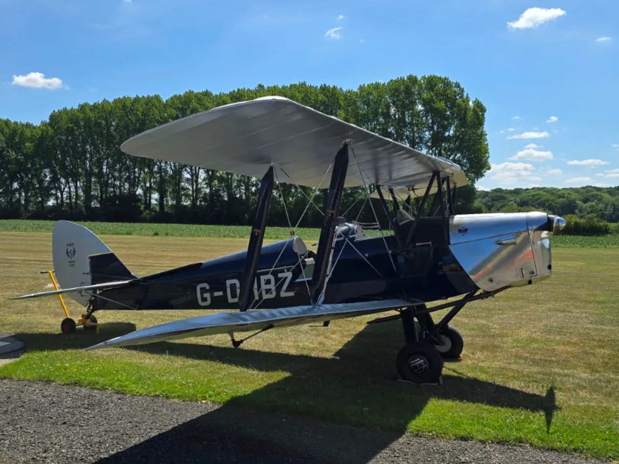 Exterior view of a 1944 de Havilland DA-82A Tiger Moth.