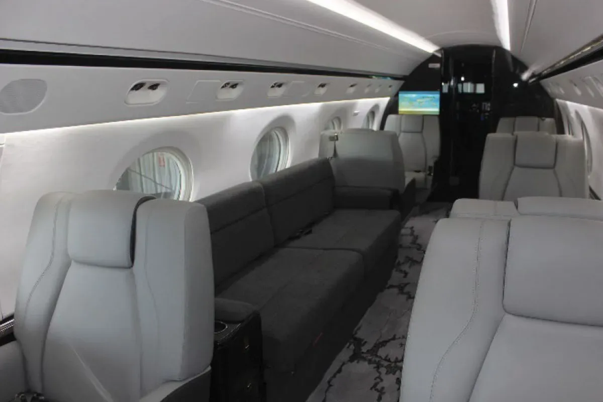 Cabin interior of a 1997 Gulfstream GV.