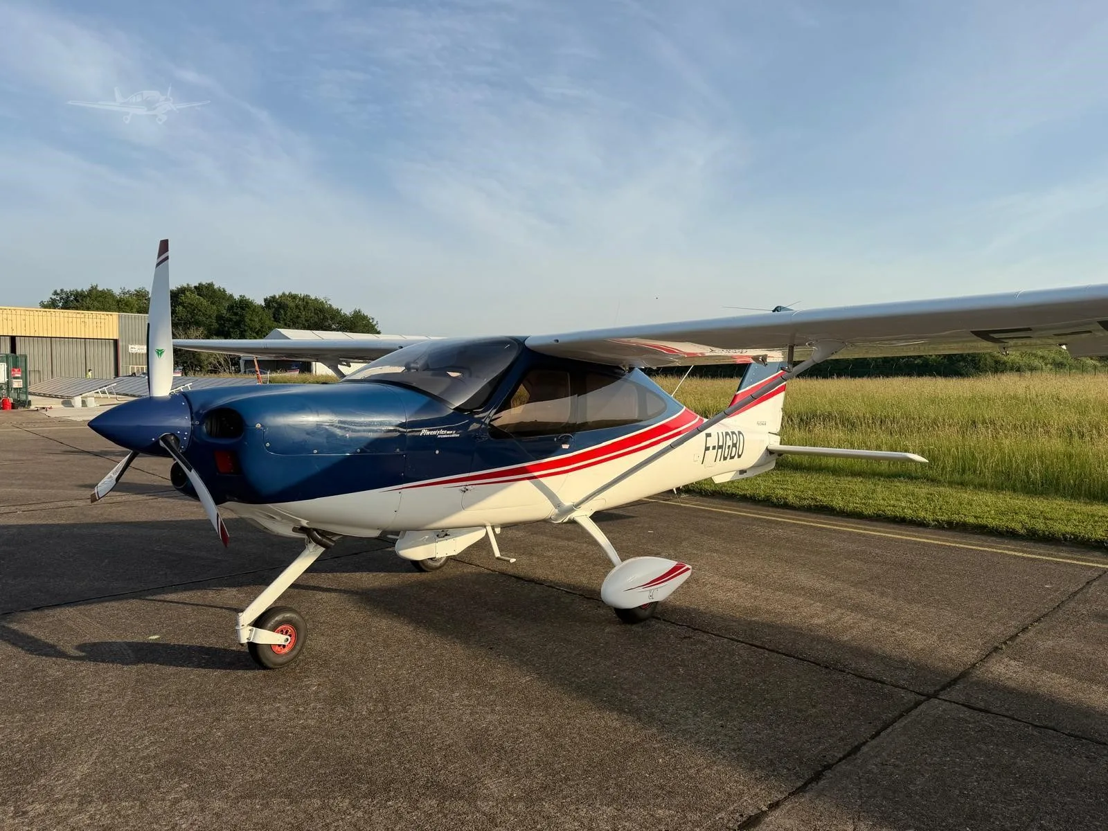 Exterior view of a 2019 TECNAM P2010 MKII, F-HGBO.
