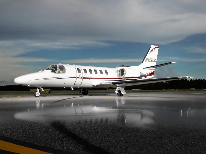 Engine detail of a 2001 Cessna Citation Bravo.