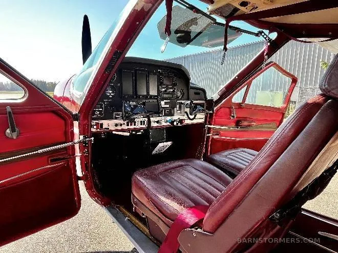 Cockpit and instrument panel of a Cessna.