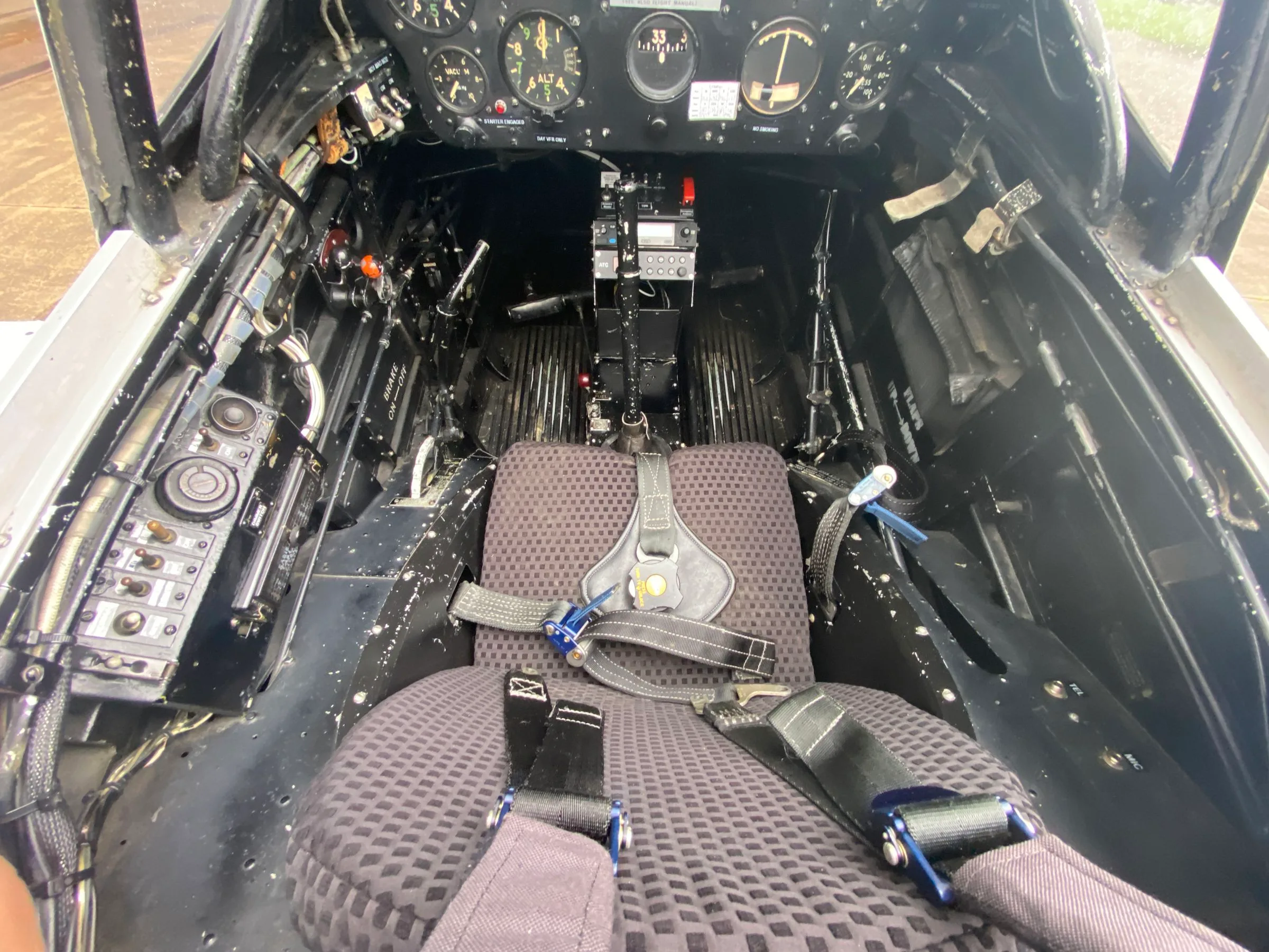Cockpit and instrument panel of a 1952 de Havilland DHC-1 Chipmunk Mk 22.