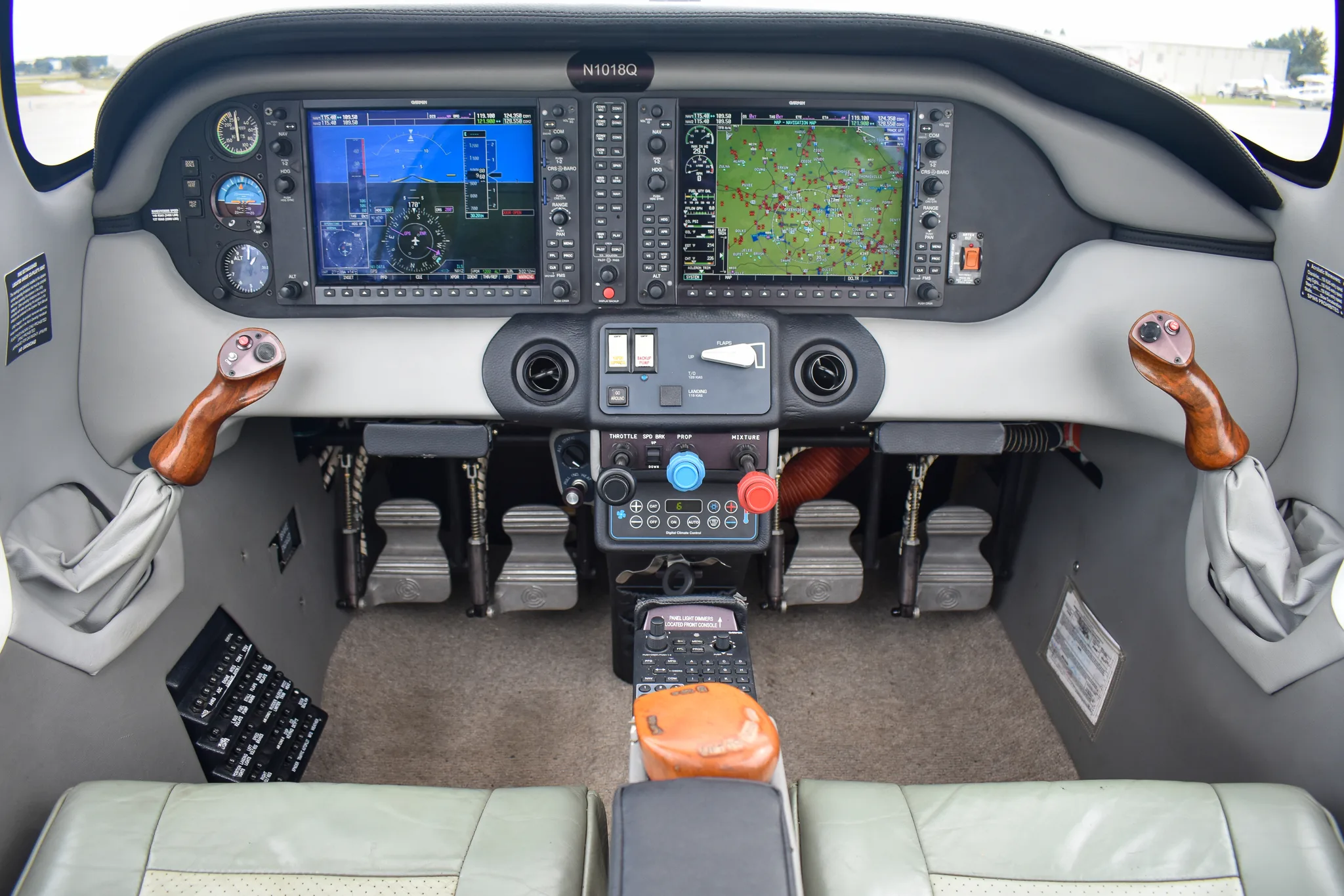 Cockpit and instrument panel of a 2009 Cessna 350.