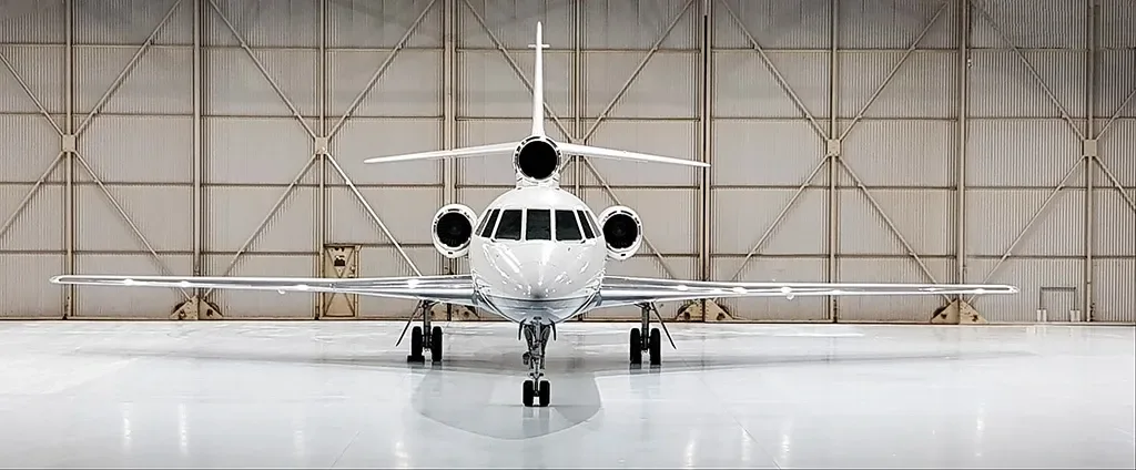 Marketing image of a 1995 Dassault Falcon.