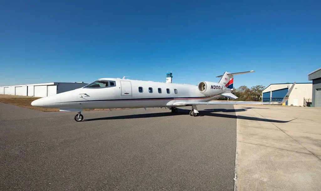 Exterior view of a 2012 Learjet.