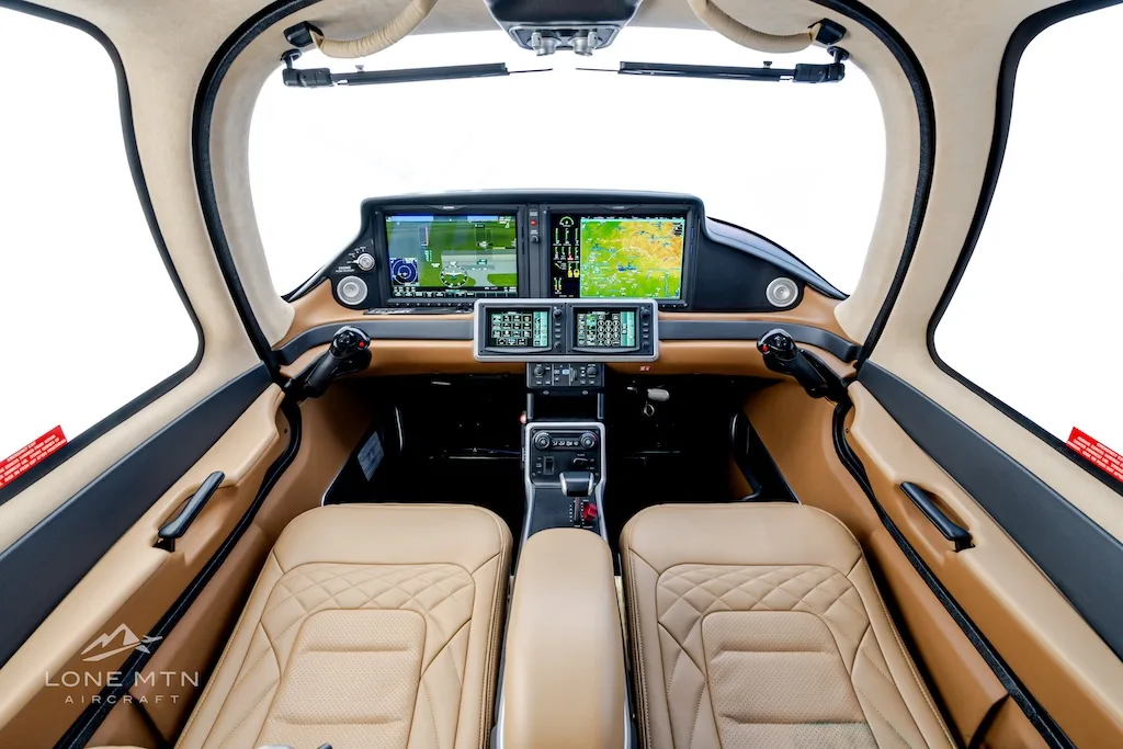Cabin interior of a 2026 Cirrus SR20 G7+ Premium.