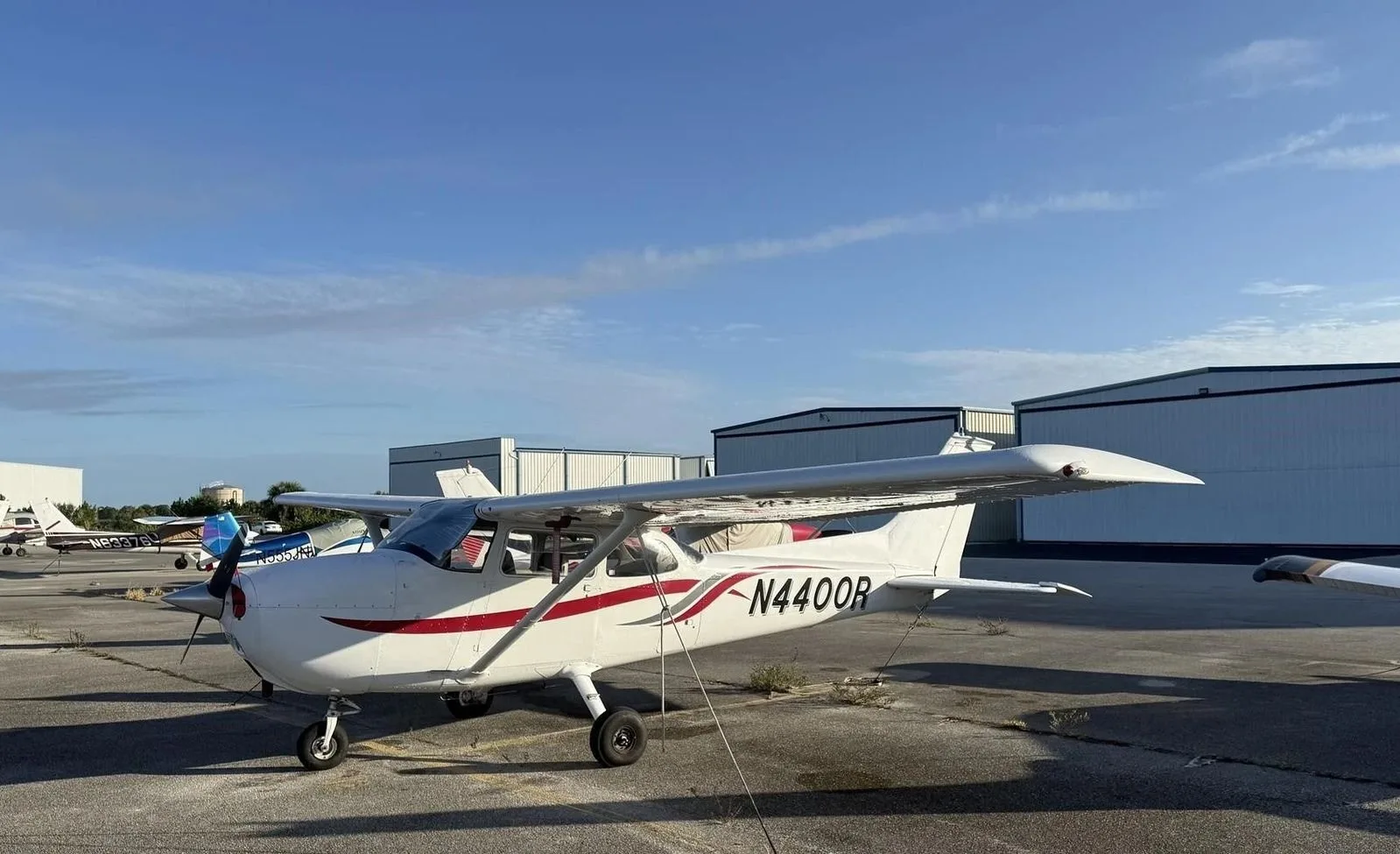 Exterior view of a 1974 Cessna 172M Skyhawk.