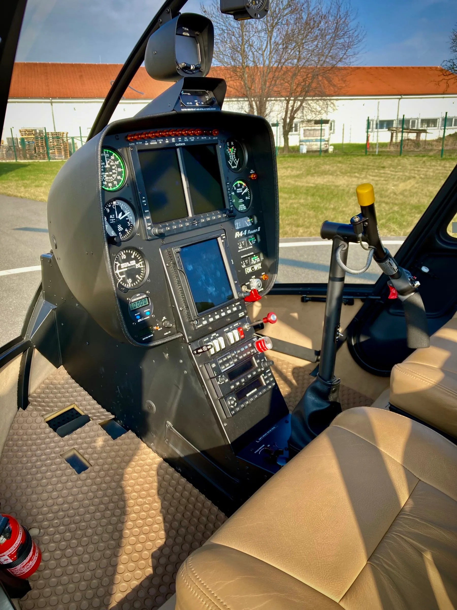 Avionics suite of a 2018 Robinson R44 Raven II.