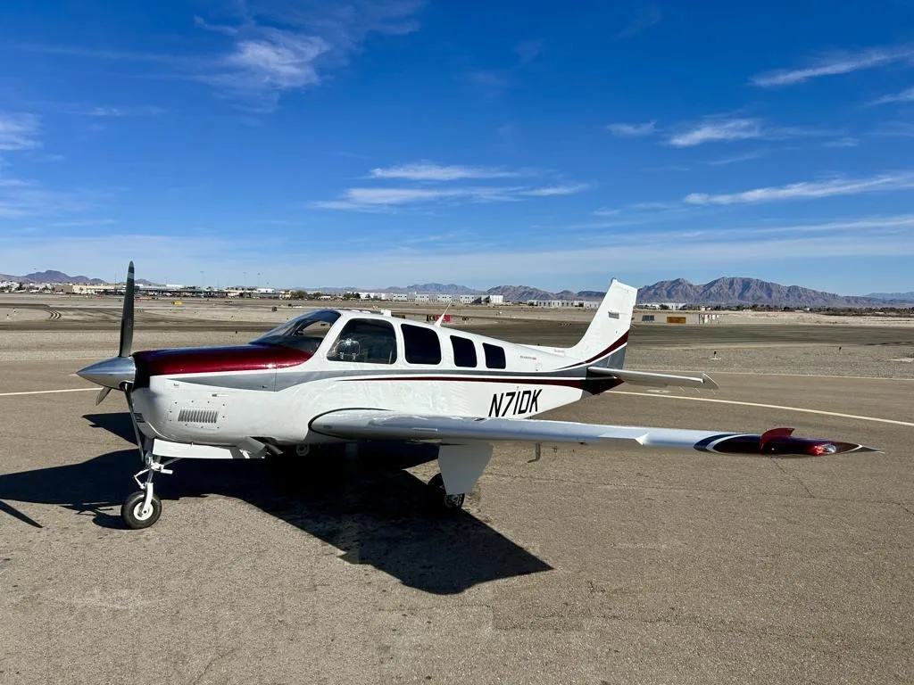 Exterior view of a 2019 BEECHCRAFT G36 BONANZA, N71DK.