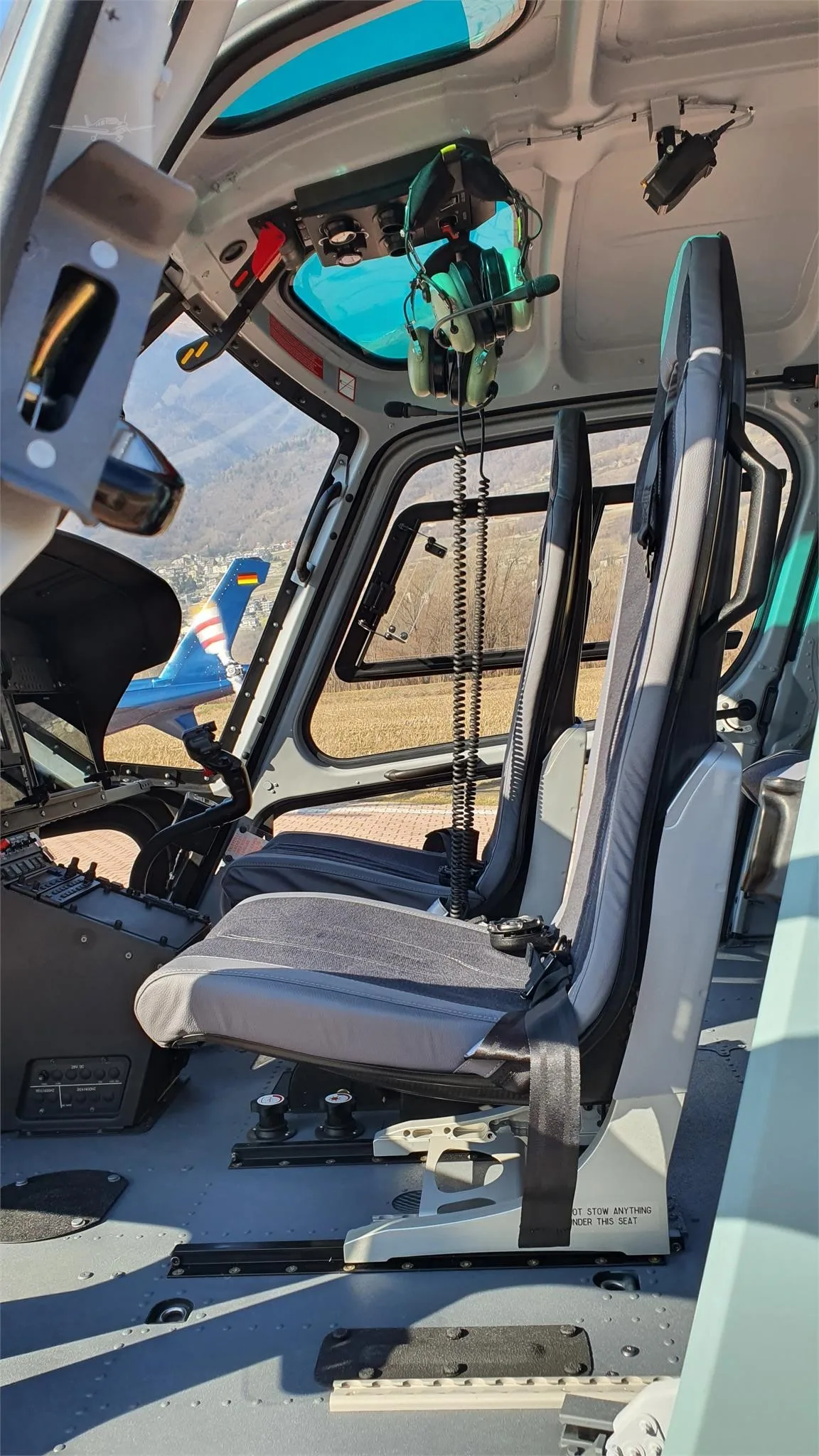 Cockpit and instrument panel of a 2022 AIRBUS H125.
