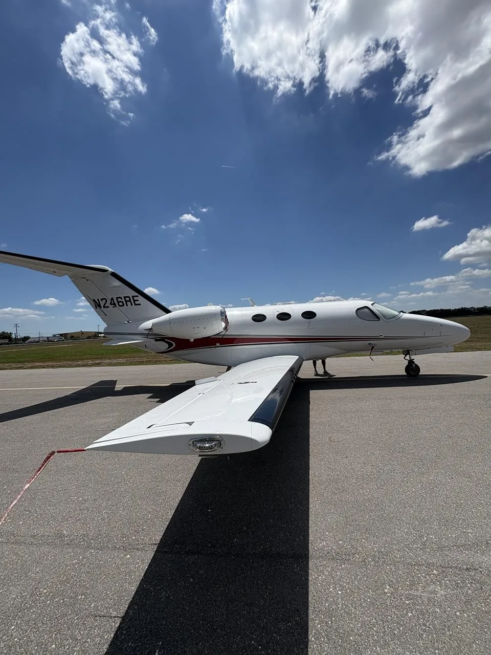 Exterior view of a 2010 CESSNA CITATION MUSTANG, N246RE.