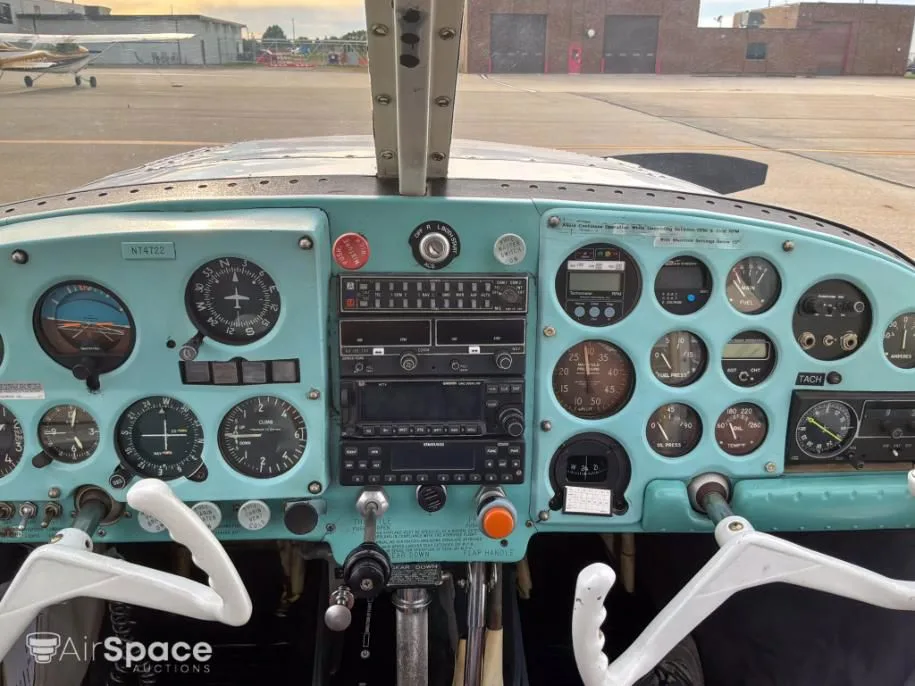 Cockpit and instrument panel of a 1961 Mooney M20B Mark 21.