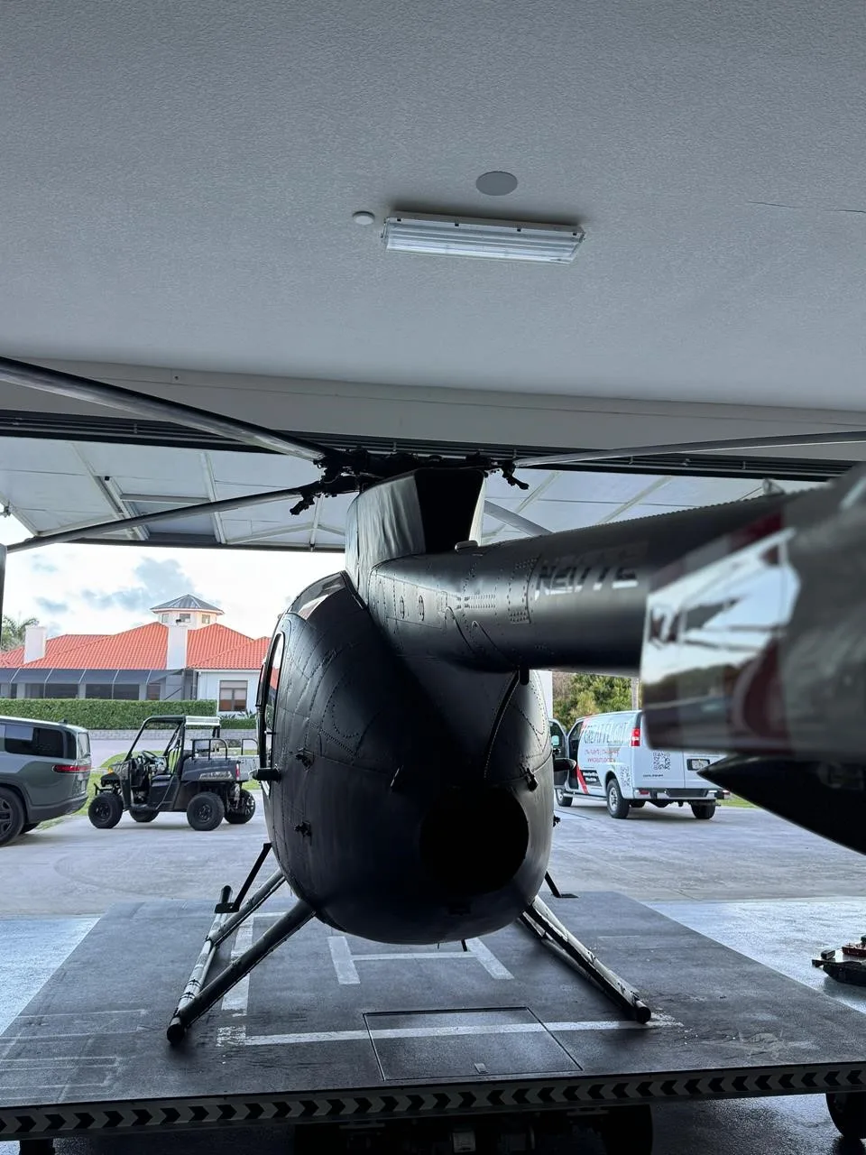 Exterior view of a 1967 HUGHES 369A, N21772.