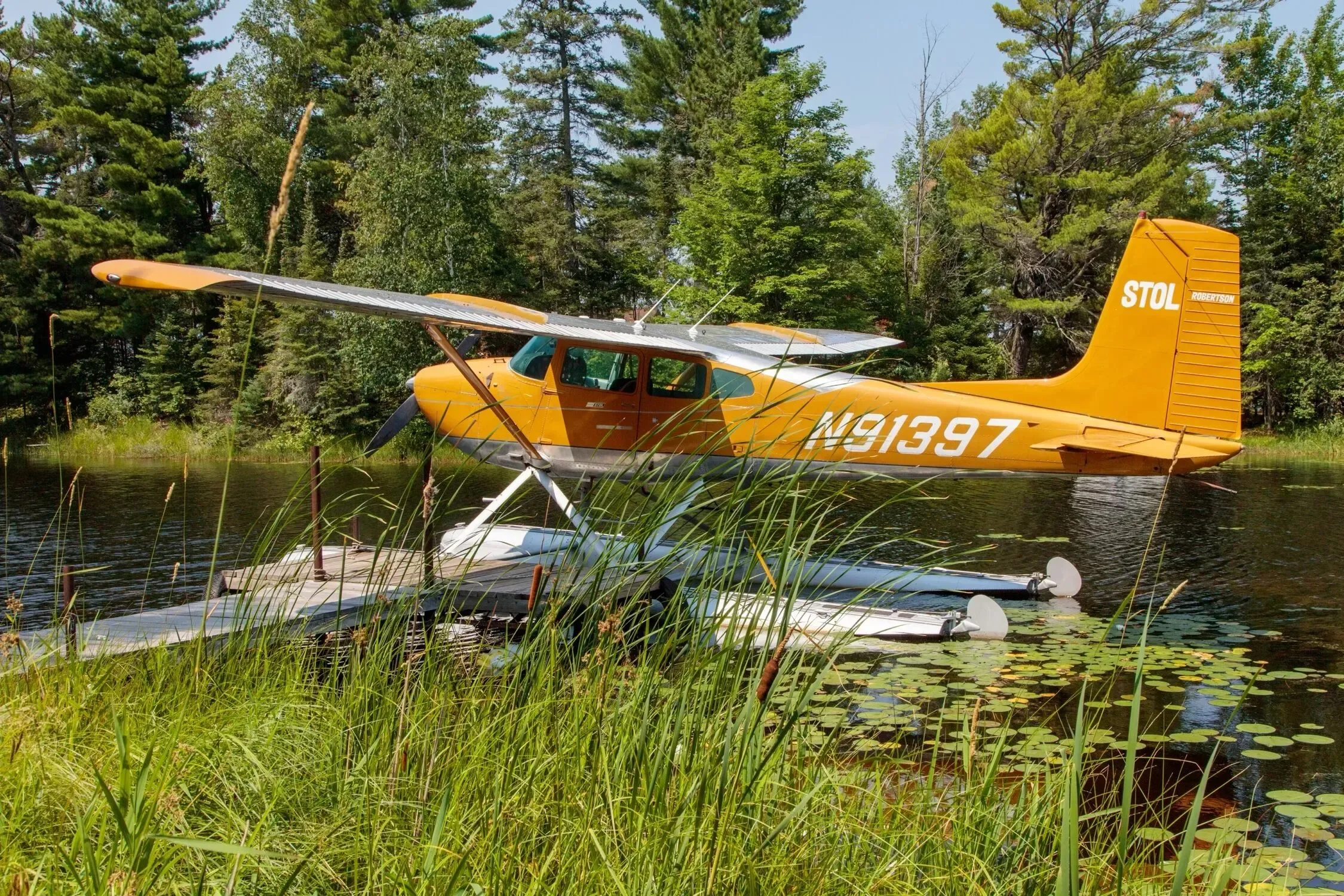 Exterior view of a 1969 Cessna 180H, N91397.
